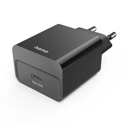 Hama 20W, USB-C Schnellladegerät schwarz Power Delivery