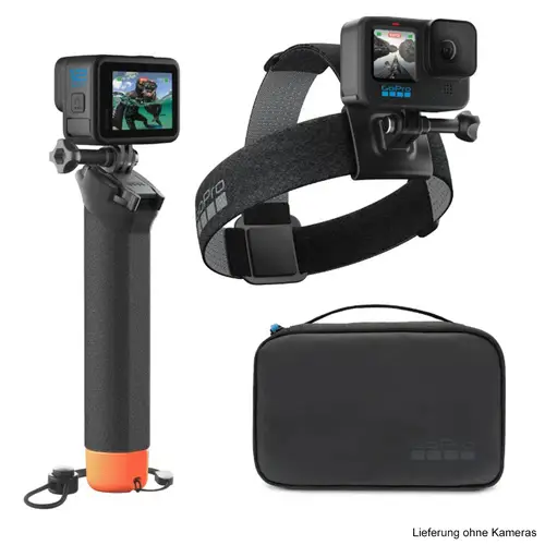 GoPro Adventure Kit 3.0, schw. Handgriff 2 Bänder, Cliphalterung, Schraube+Etui