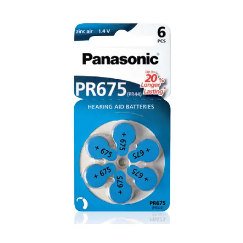 Panasonic PR675 (PR44) 6er Blister Hörgerätebatterie