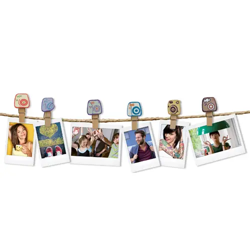 Fujifilm Instax Design Clips CAMERA Holzwäscheklammern mit Magnet