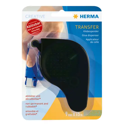 Herma Transferspender schwarz, incl. 15m wieder ablösbare Klebstoffpunkte