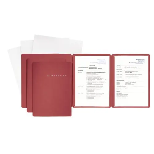 Pagna Bewerbungsmappe SPECIAL rot 3-teilig   3er-SET