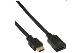 InLine HDMI Verlängerung, HDMI-High Speed Stecker / Buchse, schwarz, 5 m