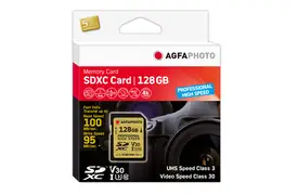 AgfaPhoto 128GB SDXC-Karte Prof. Highsp. UHS-I C10/U3/V30 95MB/100MB
