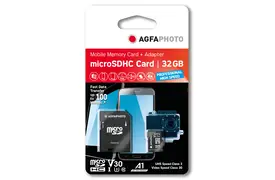 AgfaPhoto 32GB microSDHC-Karte inkl. Adapter UHS-I C10/U3/A1 70/100MB/s