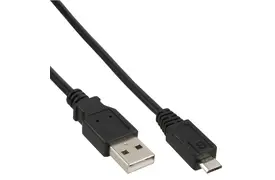 InLine Micro-USB 2.0 Kabel 3 m, USB-A Stecker an Micro-B Stecker, schwarz