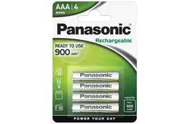 Panasonic Akku Micro (AAA/HR03) 4er Blister, Ready to Use 900 mAh