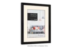 ZEP Edison 20x30 cm schw.+ Ppt. 15x20 cm Kunststoffrahmen