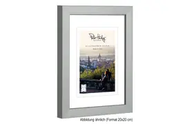 Peter Hadley Amalfi 20x20 cm, grau, mit Passepartout 13x13cm, Holzrahmen