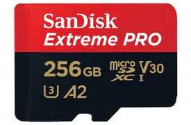 SanDisk Extreme Pro 256GB 200 MB/s micro SDXC UHS-I, U3, V30, A2, C10+ SD Adapter