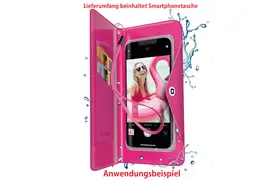 SBS Pink Splash Wallet Smartphonetasche transparent und spritzwassergeschützt