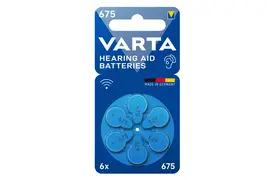 Varta Hearing Aid 675, 6er Blister, Hörgeräte-Batterien