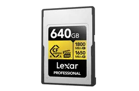 Lexar CFexpress 640 GB PRO Type A GOLD 4.0 Serie R1800/W1650 MB/s, VPG400