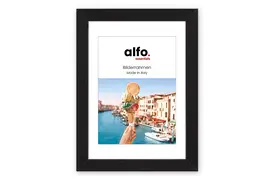 alfo. Andria 24x30cm schwarz,mit 15x20cm Ppt (kalt-weiß), MDF-Rahmen