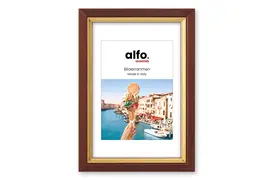 alfo. Messina 15x20 cm braun-gold Holzrahmen