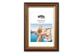 alfo. Ragusa 20x30 cm, braun-gold, mit Ppt., 13x18 cm Holzrahmen