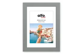 alfo. Amalfi 20x20 cm, grau mit Passepartout 13x13 cm, Holzrahmen