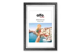 alfo. Neapel 10x15 cm schwarz-silber, Holzrahmen