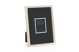 ZEP Lisse 10x15 cm, weiß/natur, Vintage, Holzrahmen zum Hängen und Stellen