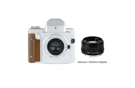 NONS SL645 + 1,8/50 mm Sofortbildkamera mit Objektiv (Instax Minifilm/EF-Mount)