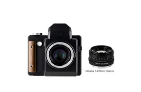 NONS SL660 + 1,8/50 mm Sofortbildkamera m. Objektiv (Instax Squarefilm/EF-Mount)