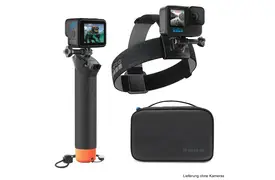 GoPro Adventure Kit 3.0, schw. Handgriff 2 Bänder, Cliphalterung, Schraube+Etui